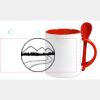 Keramiktasse mit Löffel 11oz, DURAGLAZE Miniaturansicht