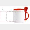 Keramiktasse mit Löffel 11oz, DURAGLAZE Miniaturansicht