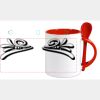 Keramiktasse mit Löffel 11oz, DURAGLAZE Miniaturansicht