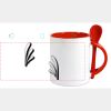 Keramiktasse mit Löffel 11oz, DURAGLAZE Miniaturansicht