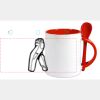 Keramiktasse mit Löffel 11oz, DURAGLAZE Miniaturansicht