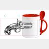 Keramiktasse mit Löffel 11oz, DURAGLAZE Miniaturansicht
