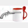 Keramiktasse mit Löffel 11oz, DURAGLAZE Miniaturansicht