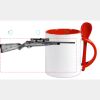 Keramiktasse mit Löffel 11oz, DURAGLAZE Miniaturansicht