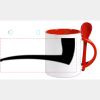 Keramiktasse mit Löffel 11oz, DURAGLAZE Miniaturansicht