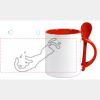 Keramiktasse mit Löffel 11oz, DURAGLAZE Miniaturansicht