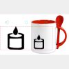 Keramiktasse mit Löffel 11oz, DURAGLAZE Miniaturansicht