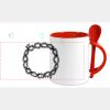 Keramiktasse mit Löffel 11oz, DURAGLAZE Miniaturansicht