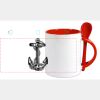 Keramiktasse mit Löffel 11oz, DURAGLAZE Miniaturansicht