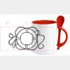 Keramiktasse mit Löffel 11oz, DURAGLAZE Miniaturansicht