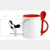 Keramiktasse mit Löffel 11oz, DURAGLAZE Miniaturansicht