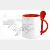 Keramiktasse mit Löffel 11oz, DURAGLAZE Miniaturansicht