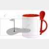 Keramiktasse mit Löffel 11oz, DURAGLAZE Miniaturansicht
