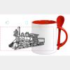 Keramiktasse mit Löffel 11oz, DURAGLAZE Miniaturansicht