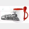 Keramiktasse mit Löffel 11oz, DURAGLAZE Miniaturansicht