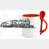 Keramiktasse mit Löffel 11oz, DURAGLAZE Miniaturansicht