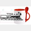 Keramiktasse mit Löffel 11oz, DURAGLAZE Miniaturansicht