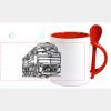 Keramiktasse mit Löffel 11oz, DURAGLAZE Miniaturansicht
