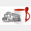 Keramiktasse mit Löffel 11oz, DURAGLAZE Miniaturansicht