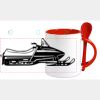 Keramiktasse mit Löffel 11oz, DURAGLAZE Miniaturansicht