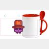 Keramiktasse mit Löffel 11oz, DURAGLAZE Miniaturansicht