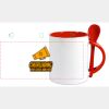 Keramiktasse mit Löffel 11oz, DURAGLAZE Miniaturansicht