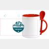 Keramiktasse mit Löffel 11oz, DURAGLAZE Miniaturansicht