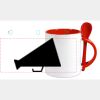 Keramiktasse mit Löffel 11oz, DURAGLAZE Miniaturansicht