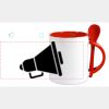 Keramiktasse mit Löffel 11oz, DURAGLAZE Miniaturansicht
