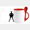 Keramiktasse mit Löffel 11oz, DURAGLAZE Miniaturansicht