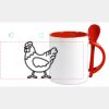 Keramiktasse mit Löffel 11oz, DURAGLAZE Miniaturansicht