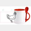 Keramiktasse mit Löffel 11oz, DURAGLAZE Miniaturansicht