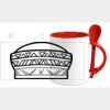 Keramiktasse mit Löffel 11oz, DURAGLAZE Miniaturansicht