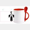 Keramiktasse mit Löffel 11oz, DURAGLAZE Miniaturansicht