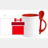 Keramiktasse mit Löffel 11oz, DURAGLAZE Miniaturansicht