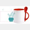 Keramiktasse mit Löffel 11oz, DURAGLAZE Miniaturansicht