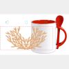Keramiktasse mit Löffel 11oz, DURAGLAZE Miniaturansicht