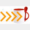 Keramiktasse mit Löffel 11oz, DURAGLAZE Miniaturansicht