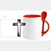Keramiktasse mit Löffel 11oz, DURAGLAZE Miniaturansicht